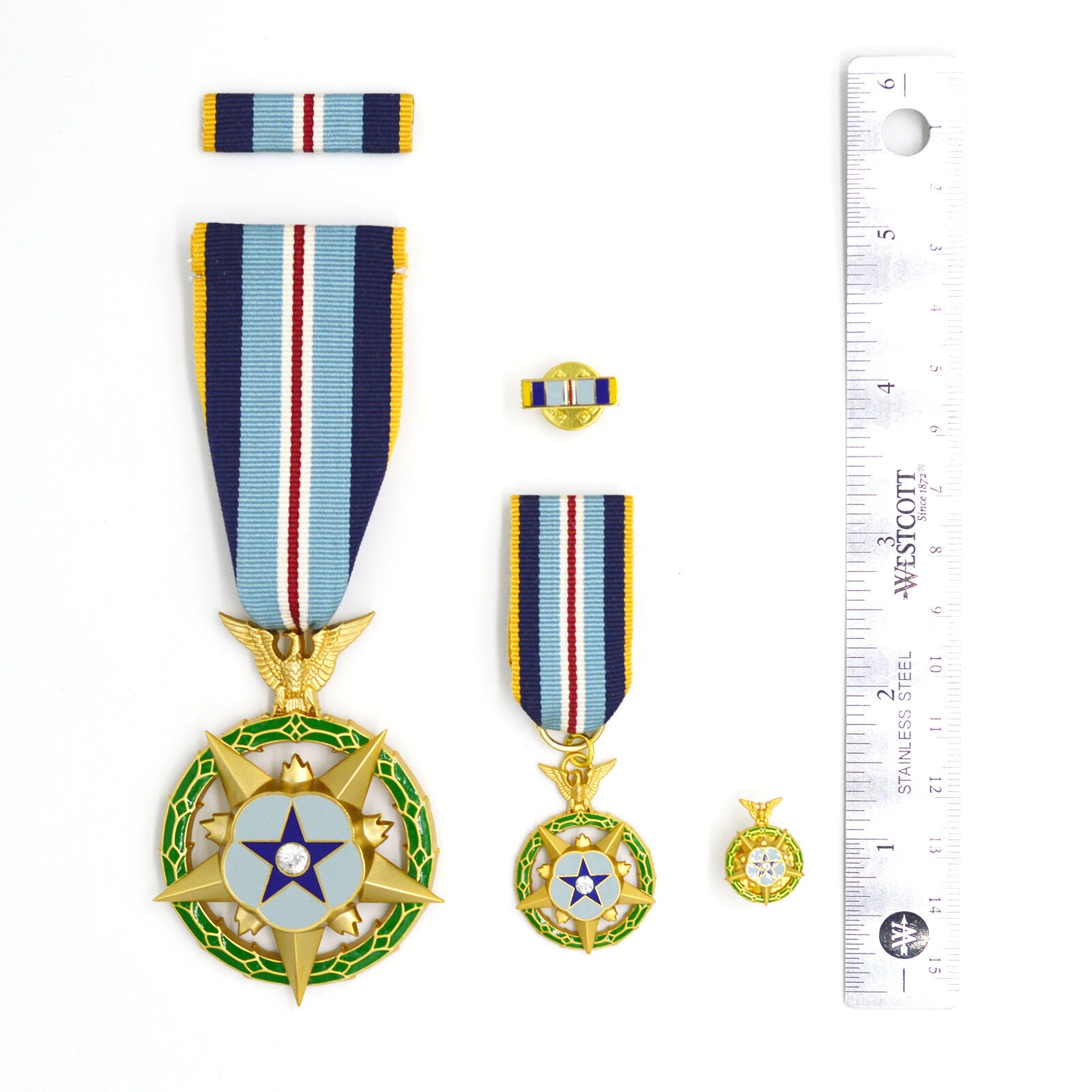 U.S. Congressional Space Medal of Honor (US Space MOH) Kongress-Weltraum-Ehrenmedaille – Kurzband / Short Ribbon Version – mit Etui – Sammleranfertigung (Replik / Nachfertigung / Museum Replica)