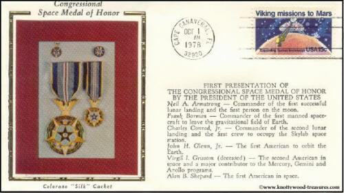 U.S. Congressional Space Medal of Honor (US Space MOH) Kongress-Weltraum-Ehrenmedaille – Kurzband / Short Ribbon Version – mit Etui – Sammleranfertigung (Replik / Nachfertigung / Museum Replica)