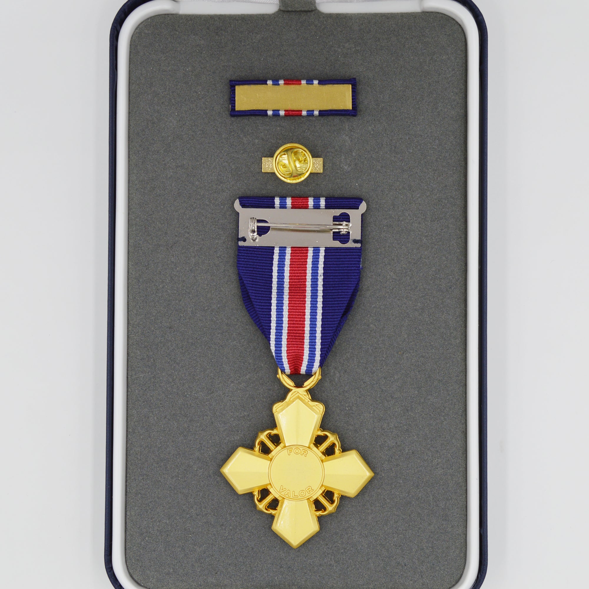 U.S. Coast Guard Cross (Kreuz der US-Küstenwache) – Replik-Set in 1:1 Optik – Orden/Medaille mit Bandschnalle, Anstecker & Etui