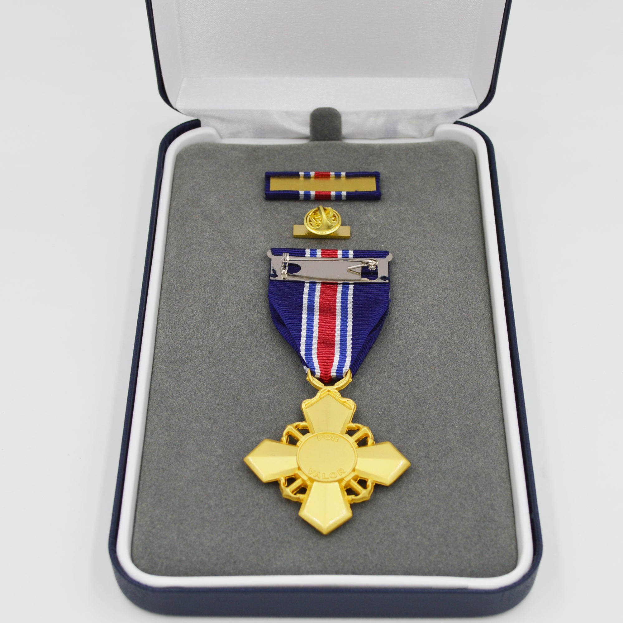 U.S. Coast Guard Cross (Kreuz der US-Küstenwache) – Replik-Set in 1:1 Optik – Orden/Medaille mit Bandschnalle, Anstecker & Etui