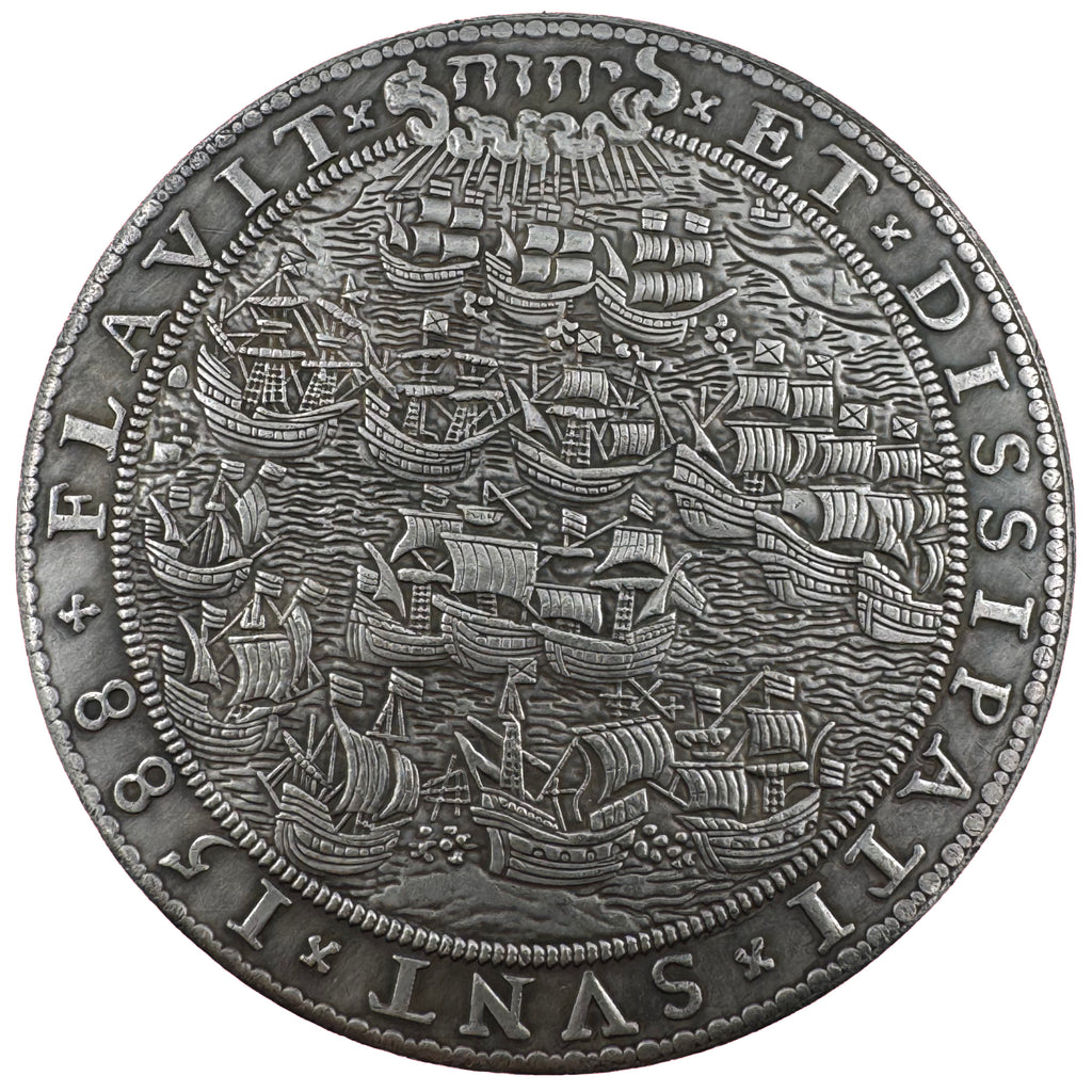 England UK 1588 „Sieg über die Spanische Armada“ Medaille / Elizabeth I – Defeat of the Spanish Armada Medal – Replik (Sammleranfertigung)