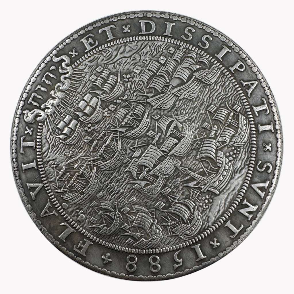 England UK 1588 „Sieg über die Spanische Armada“ Medaille / Elizabeth I – Defeat of the Spanish Armada Medal – Replik (Sammleranfertigung)