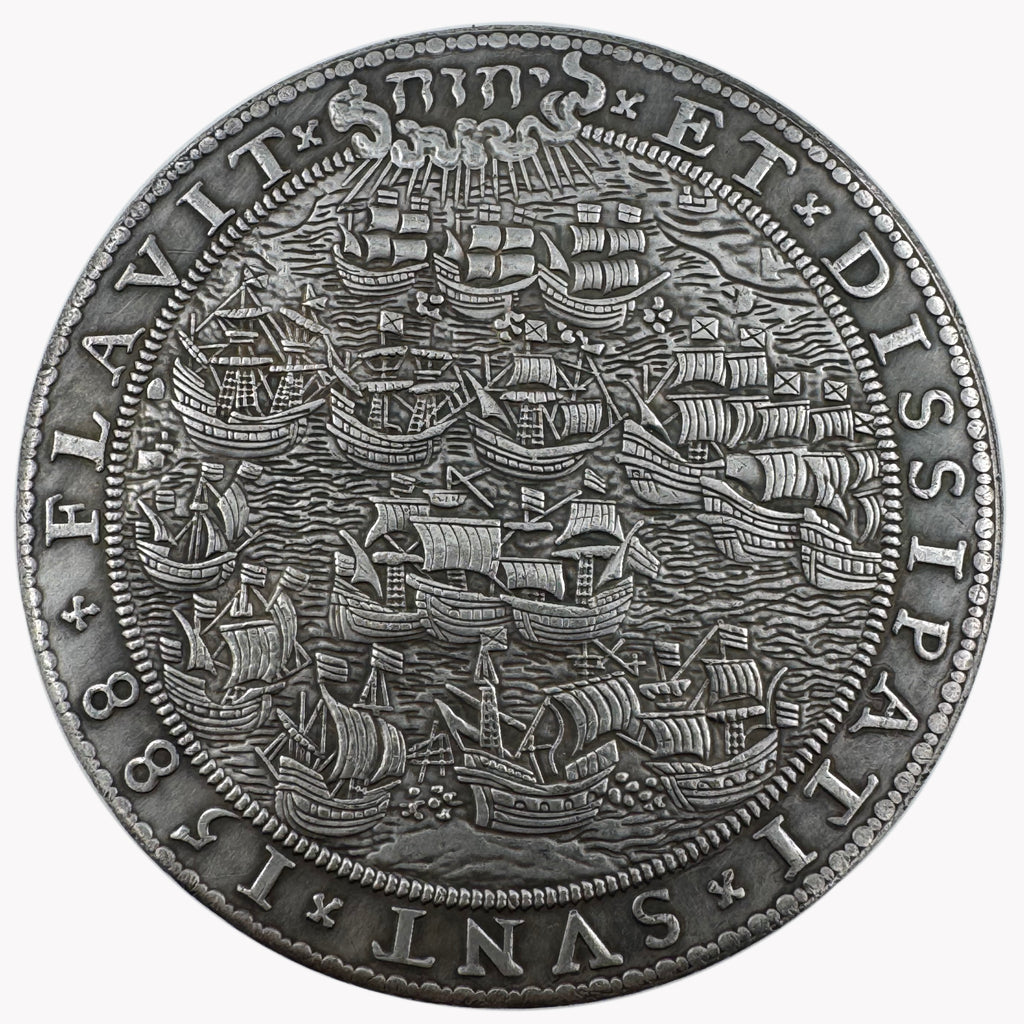 England UK 1588 „Sieg über die Spanische Armada“ Medaille / Elizabeth I – Defeat of the Spanish Armada Medal – Replik (Sammleranfertigung)