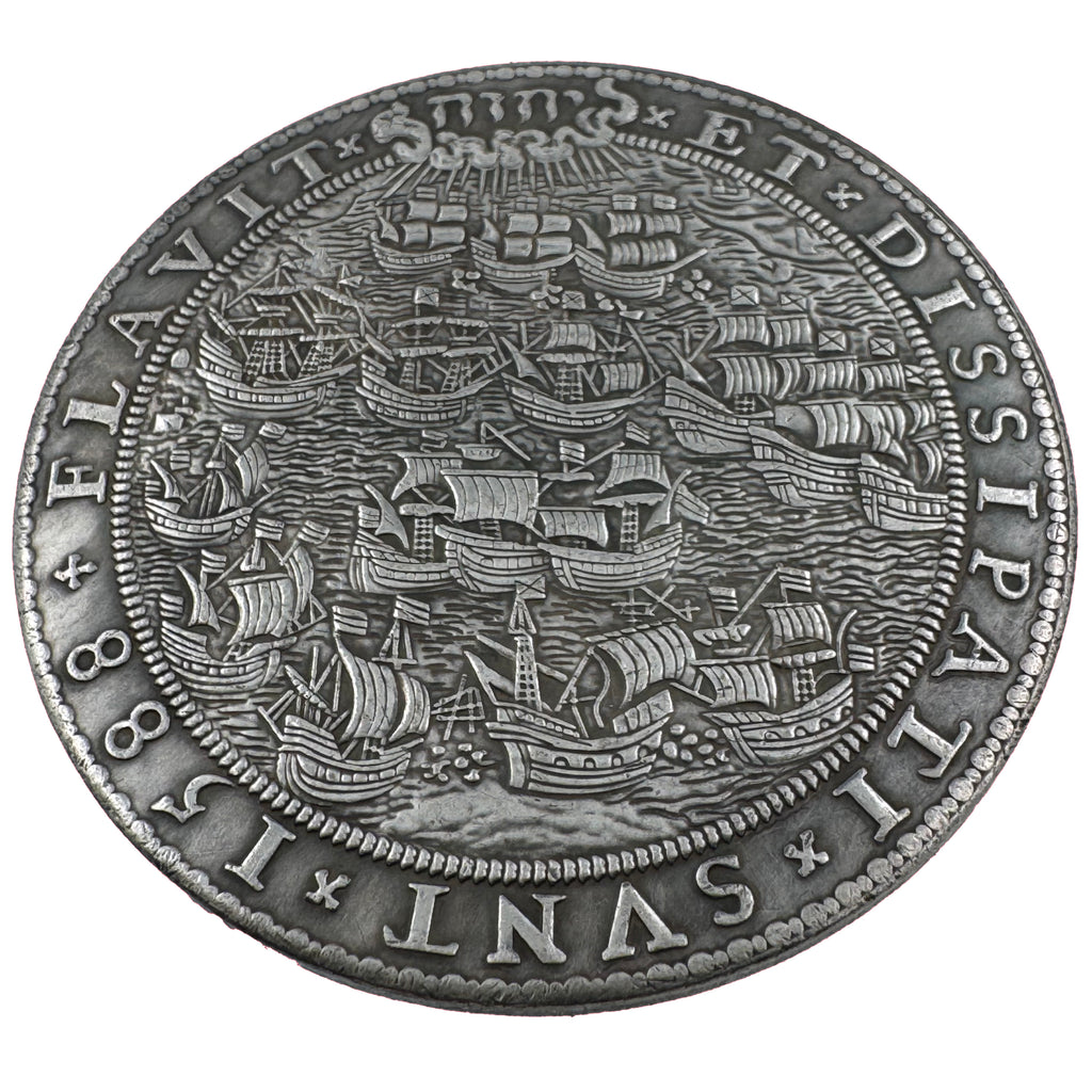 England UK 1588 „Sieg über die Spanische Armada“ Medaille / Elizabeth I – Defeat of the Spanish Armada Medal – Replik (Sammleranfertigung)